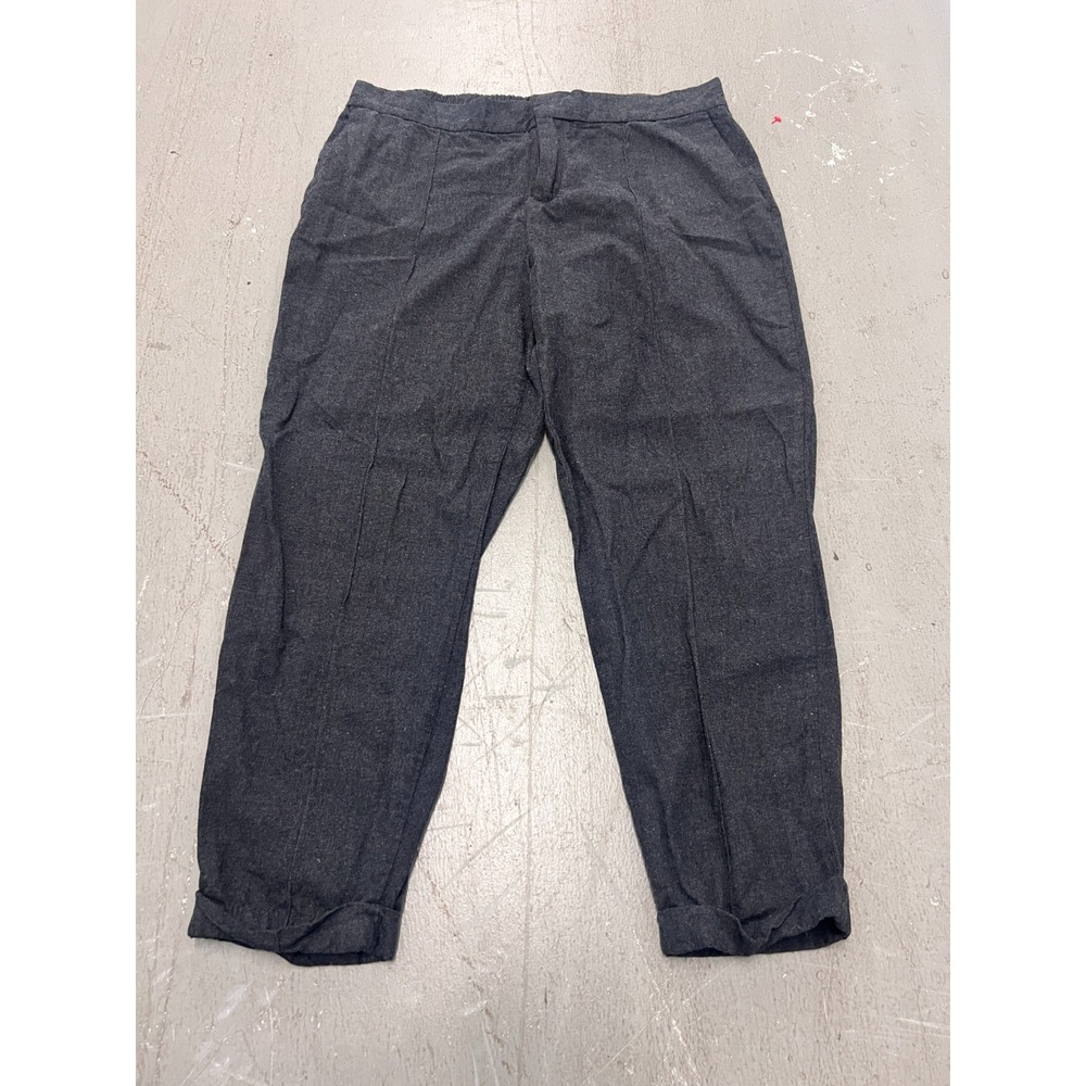 Old Navy Pants Womens Large Charcoal 100%‎ Cotton Pintuck Cuffed Trousers Career